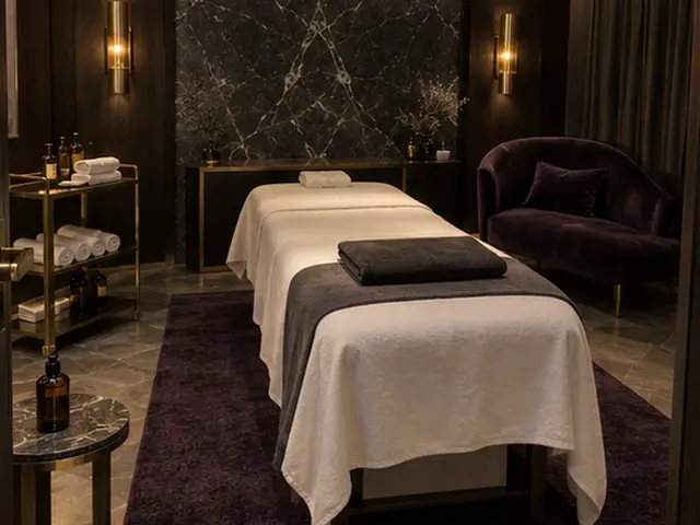 Siyah mermer duvarlı masaj odası — Karaağaç, Masaj Salonun